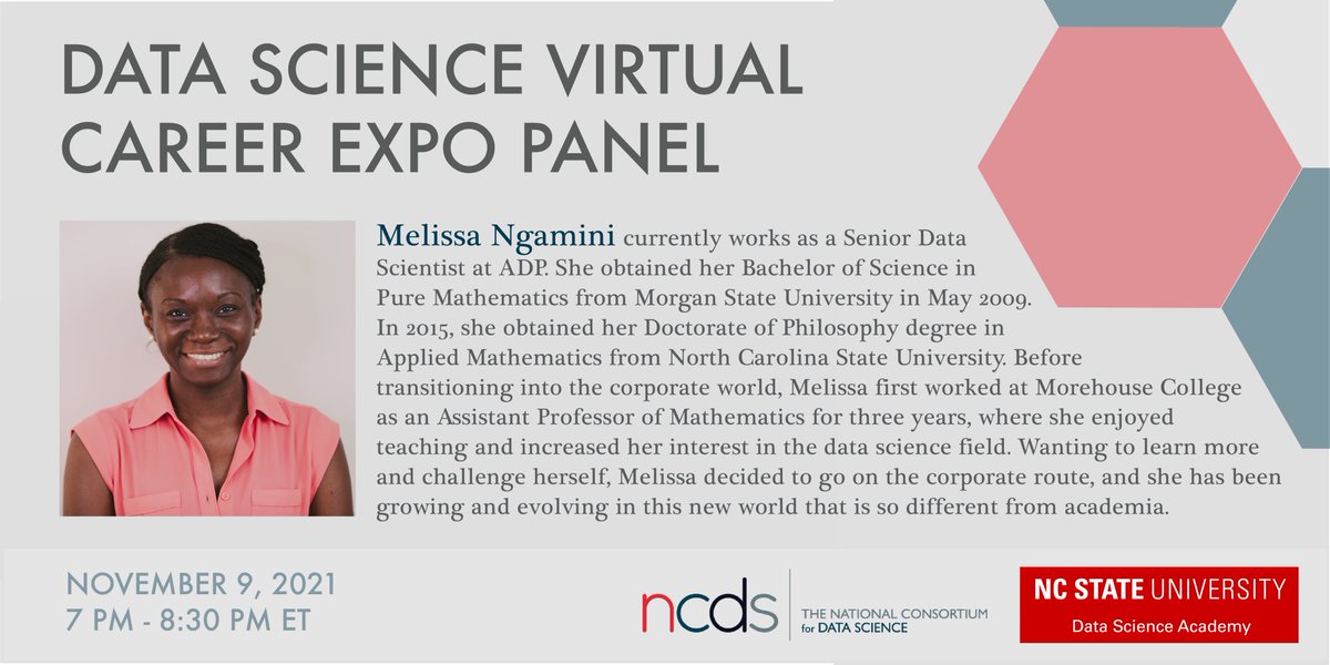 NCState_DSI's tweet photo. The Data Science Academy is new to NC State, and we’re excited to help you learn about career opportunities.  Registration is open now for NC State’s all-campus Data Science Virtual Career Expo https://t.co/6zV3L5QvpJ   To Register: https://t.co/FK5sIzcfvJ https://t.co/L7Rz6m4k4d
