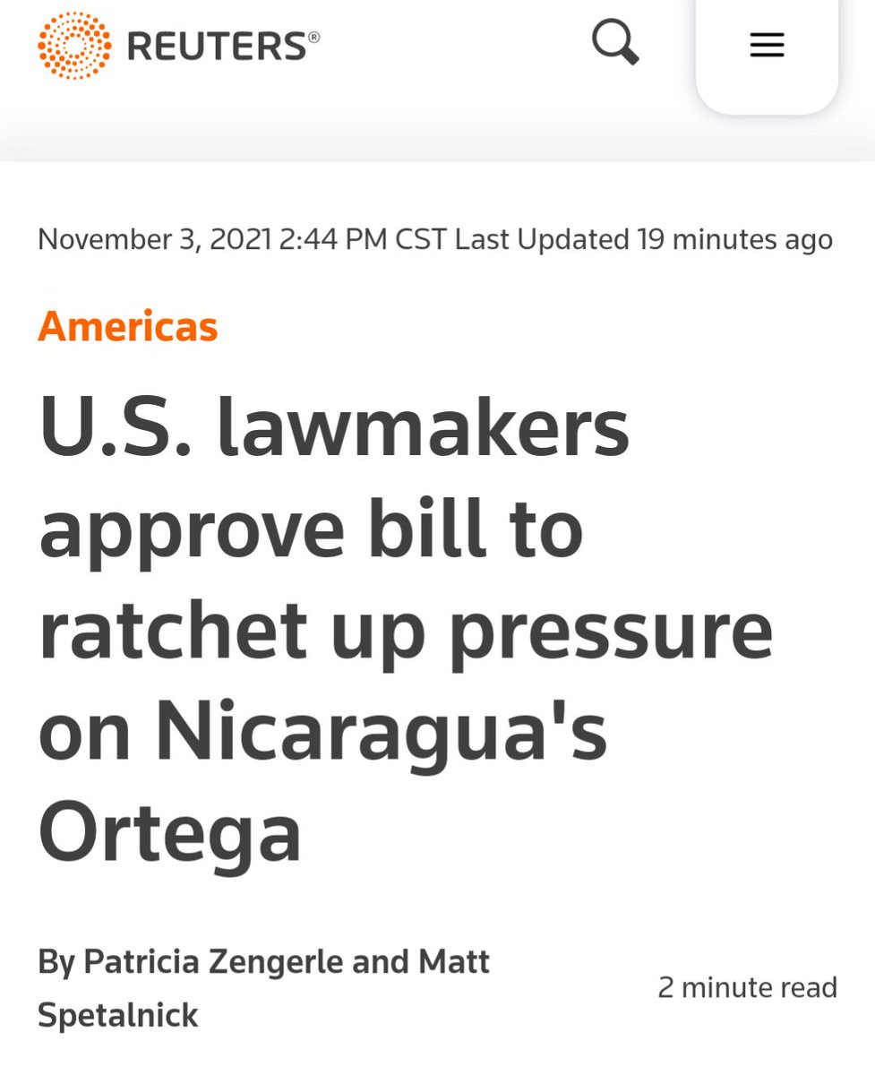 More US economic warfare on Nicaragua: The House of Representatives just voted 387-35 for the brutal Renacer Act, which will impose devastating sanctions on Nicaragua. The Senate already approved it Bipartisan sadism to punish Nicaraguans for not letting the US colonize them