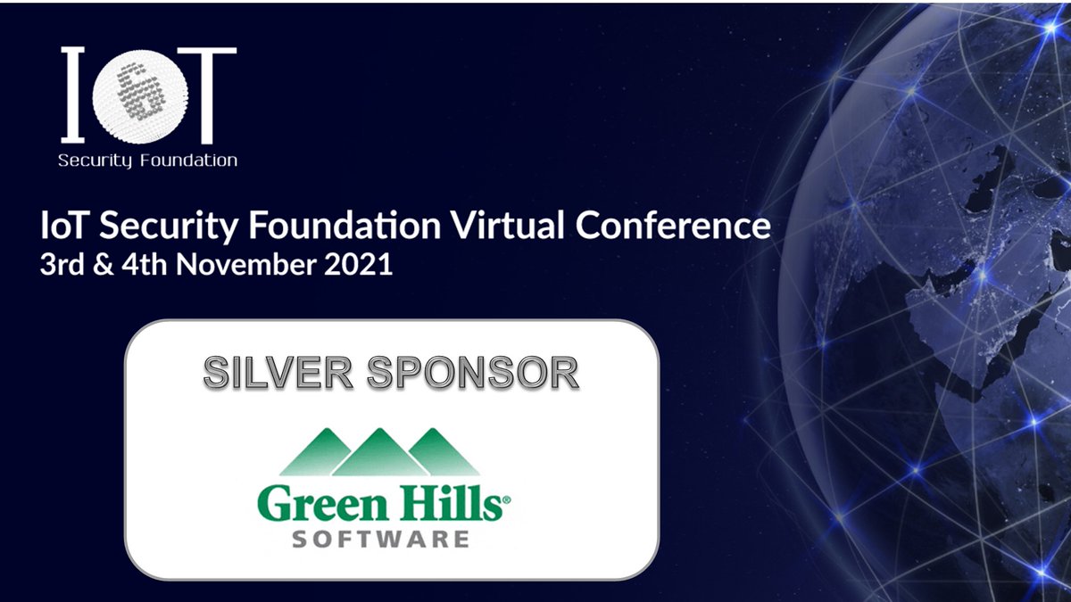 smith_c's tweet photo. Join @GreenHillsPR online tomorrow during the 'Meet the Experts' session between 12:00-13:00 at the IoT Security Foundation Conference.
#IoTSF21 #Security
 https://t.co/HCLDLEFiRZ https://t.co/7TrB3VF191