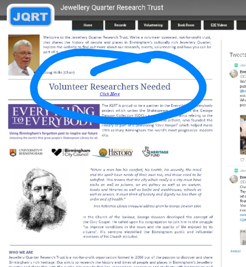 We're looking for volunteer researchers who can spare 3 hours a week to help with <a href="/E2EShakespeare/">Everything to Everybody</a> research. This role is home &amp; library based (Library of Birmingham). You must be willing to attend a training session via Zoom. More info on the homepage of our website 
#BrumHour
