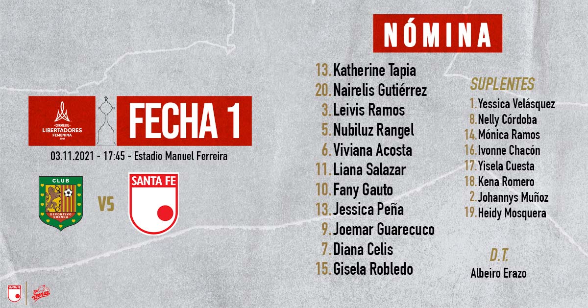 Independiente Santa Fe on Twitter "Esta es la nómina de las Leonas 🇮🇩