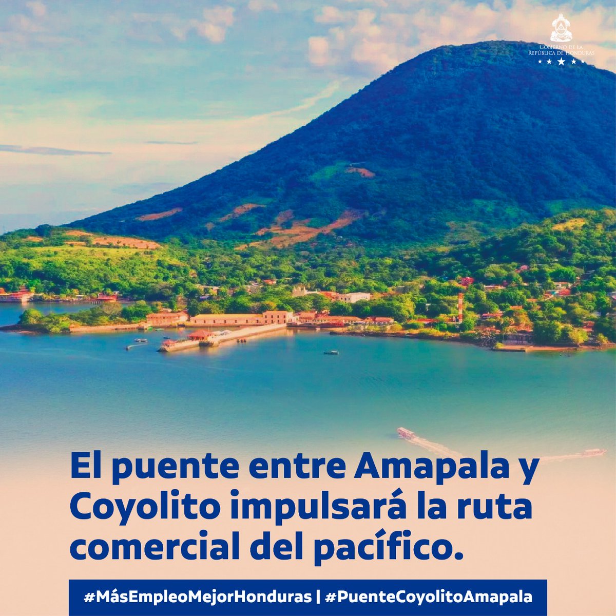 El puente entre Amapala y Coyolito impulsará la ruta comercial del pacifico. <a href="/JuanOrlandoH/">Juan Orlando Hernández</a>
<a href="/LeonelAyalaHN/">Leonel Ayala</a> <a href="/leonorosoriohn/">Leonor Osorio</a> #PuenteCoyolitoAmapala