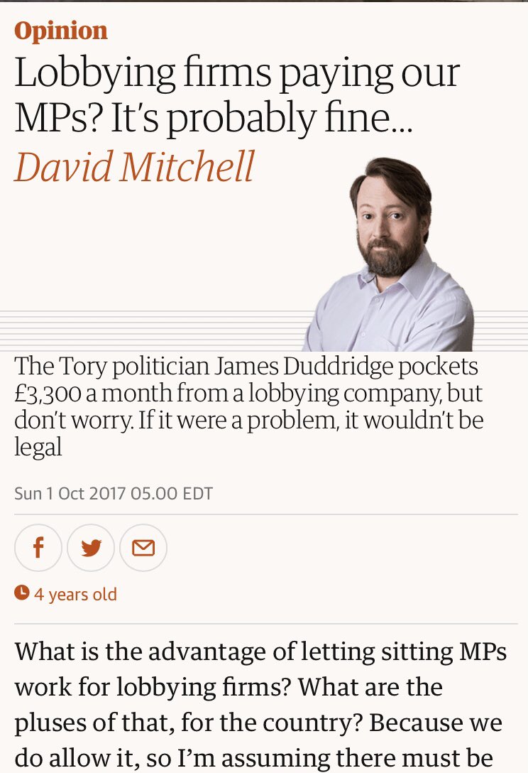 I was about to look up which way my MP @JamesDuddridge voted in the Committee on Standards - Amendment today, but then I remembered this article, so go figure:
#ToryCorruption #OwenPatterson #HeVotedAyeOfCourse #Southend #RochfordAndSouthendEast