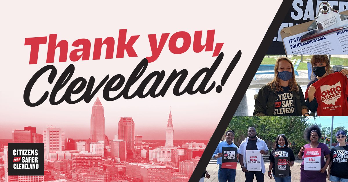 Thank you, Cleveland! Thank you for making calls, thank you for knocking doors, thank you for canvassing. Thank you for voting. Thank you to our city’s families for leading with clarity and vision. 

Real accountability for police misconduct is coming to Cleveland.