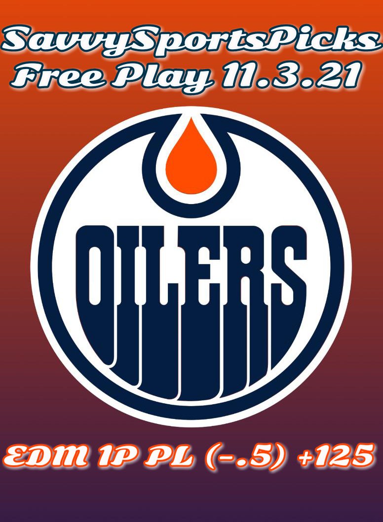 SavvySportsPick's tweet photo. Free Play 11.3.21
Puck drops 5:20pm PT

Nashville #Preds at
Edmonton #LetsGoOilers

1st Period PL +125

#GamblingTwitter #SportsBetting #BettingAdvice #BettingTips
#FreePicks #FreePlays #FreeSportsPicks #NHLExpert #NHLbets #NHLPicks #NHL #NHLHockey #HockeyTwitter #Vegas #NSHvsEDM https://t.co/guYeszq9dw