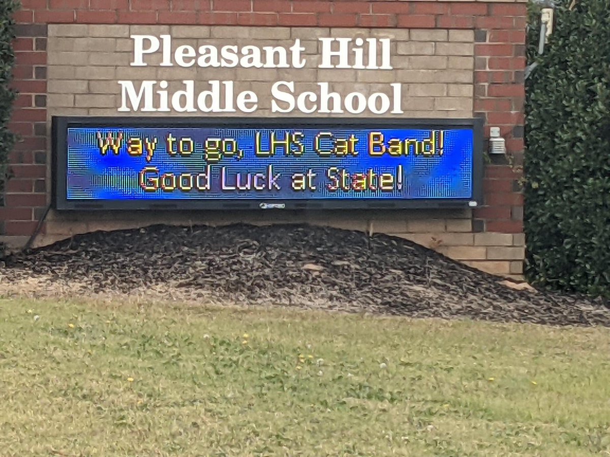 LHSCatBand's tweet photo. We are so excited to see these signs popping up all over town!! The support from our community means so much as we head to the 5A state competition on Saturday! #GoCatBand https://t.co/Yi3FBo05Bq
