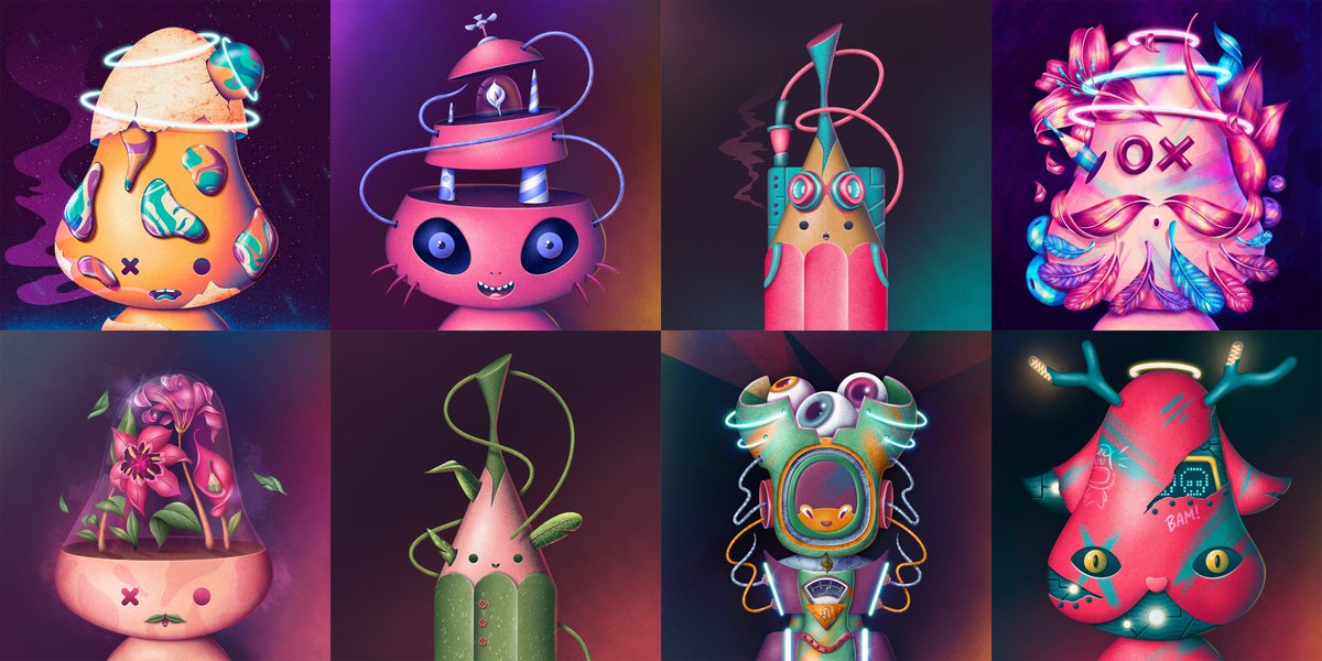 8 NFT Characters till date. 4 more coming in 10 days tops.

#NFTCommunity #nftdrop #nftcollectors #dropsnft #NFTartist #NFTcollectibles #nftartcollector 

<a href="/riceordie_/">Rice</a>  <a href="/drops/">Memes™</a>