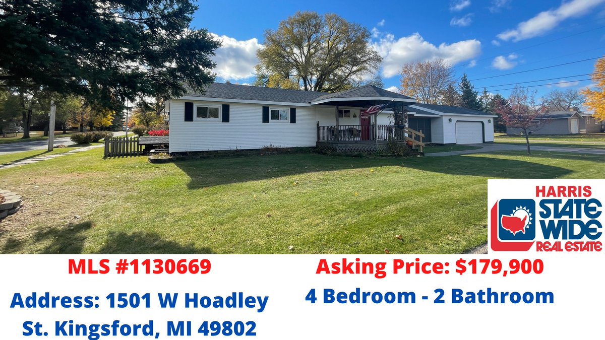 HarrisStateWide's tweet image. New listing in Kingsford! 
MLS# 1130669

More information available at bit.ly/3q5hCym