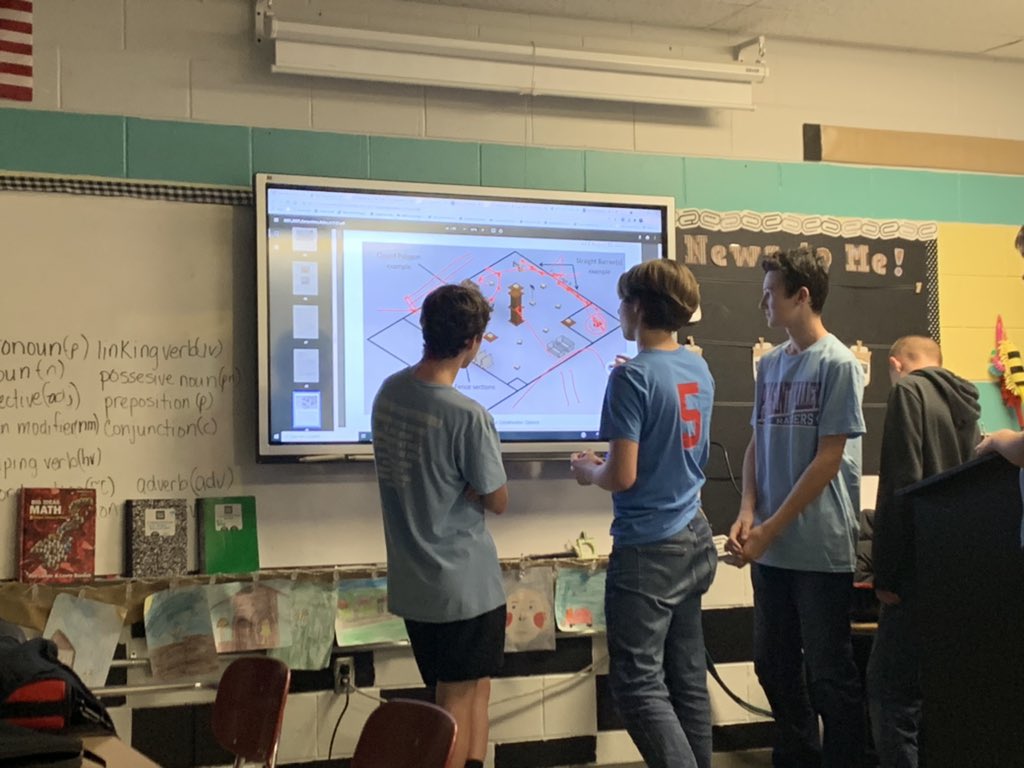 RaiderRobotics's tweet photo. Today we strategized how we can complete all of the tasks that we desire to do. We talked about making a forklift instead of a claw like fashion. We discussed destroying the tower last so that would give us time to complete other necessary tasks on the gaming field. https://t.co/Ar4sEv3I7x