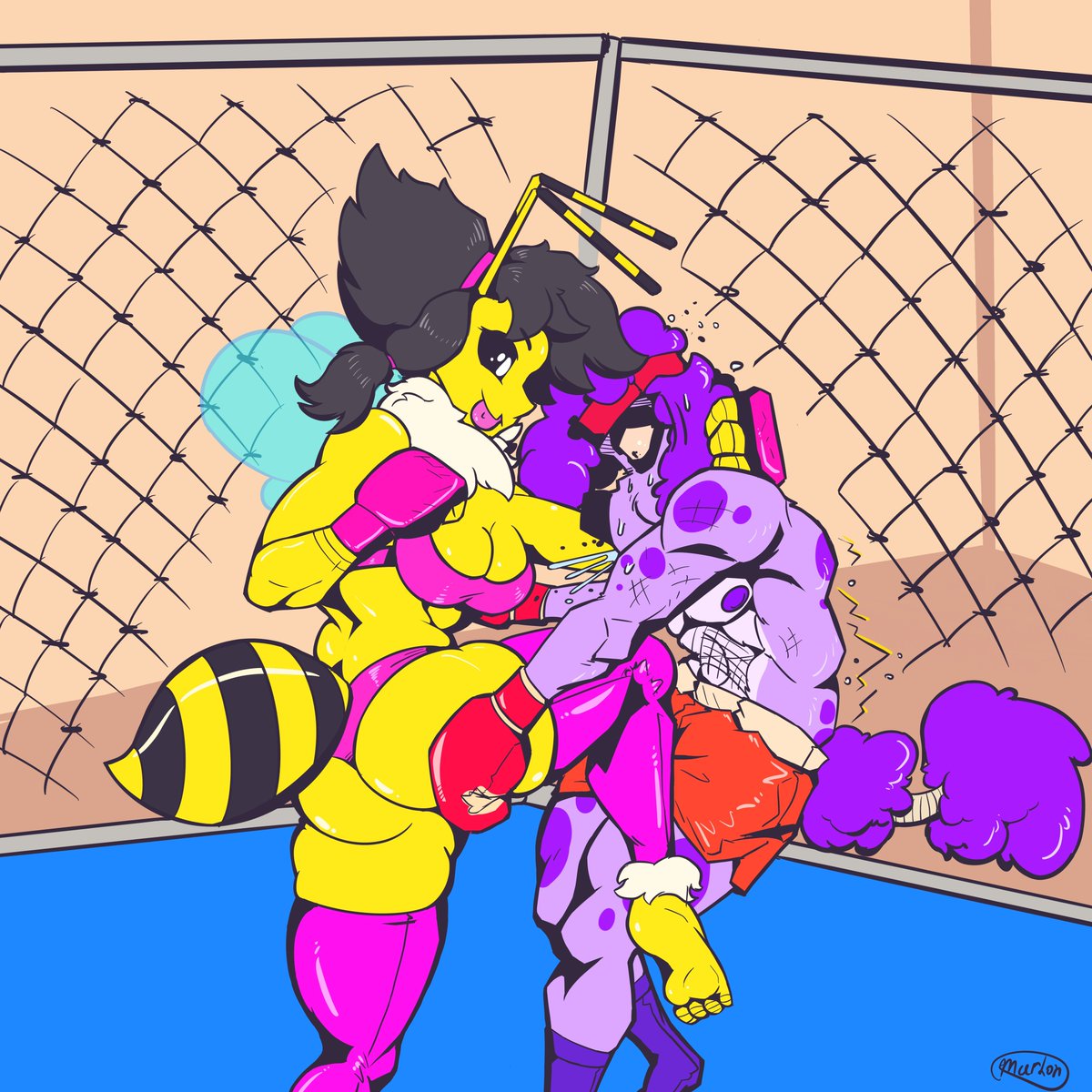 FellowWulf's tweet photo. WESKER vs a Bumbble Bee..:
Made a set of pics of Wesk fighting Bumble an oc of my friend from DA! Check them out :3 they have awesome ocs💛

#furryart #furryfighting https://t.co/doxx4BDl1J
