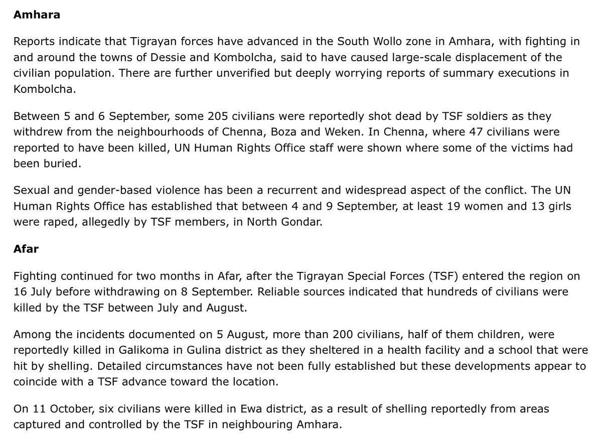 Yabatuwa_Lij's tweet photo. @NewlinesInst @nimaelbagir @CNN There is #NoTigraygenocide OHCHR also notes reported incidents of civilians killed by Tigrayan forces in Amhara & Afar:๐ #NoMore TPLF https://t.co/hoB0JMqeep