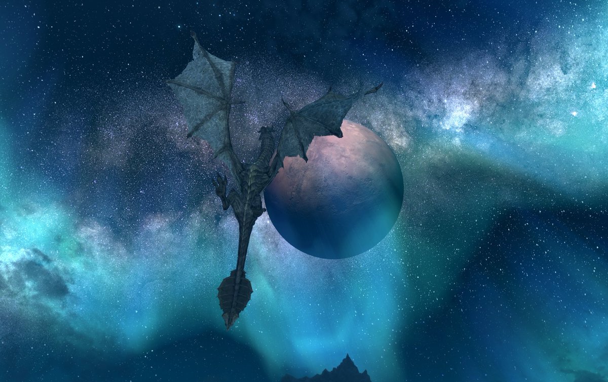 Happdragon's tweet photo. Beautiful sky for a random Skyrim dragon encounter.
#SkyrimSE #VGPUnite #TheCapturedCollective #VGPNetwork #PhotoMode #virtualphotography #Boxshare #WorldofVP #ArtisticofSociety #skyrimscreenshots #dragons https://t.co/4Z574SiYky