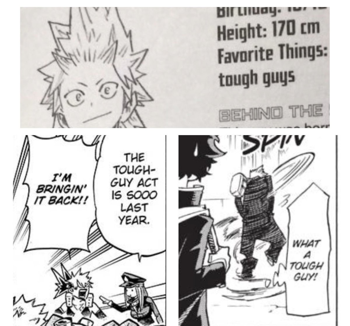 kiribakucrumbs's tweet photo. Don’t you find that suspicious 🥸

Official translation of Ultra Analysis has Kirishima saying “I love how manly you are” to Bakugou and I love Bakugou’s response too !!
Dorks🤣 https://t.co/kVfXcvvNHR