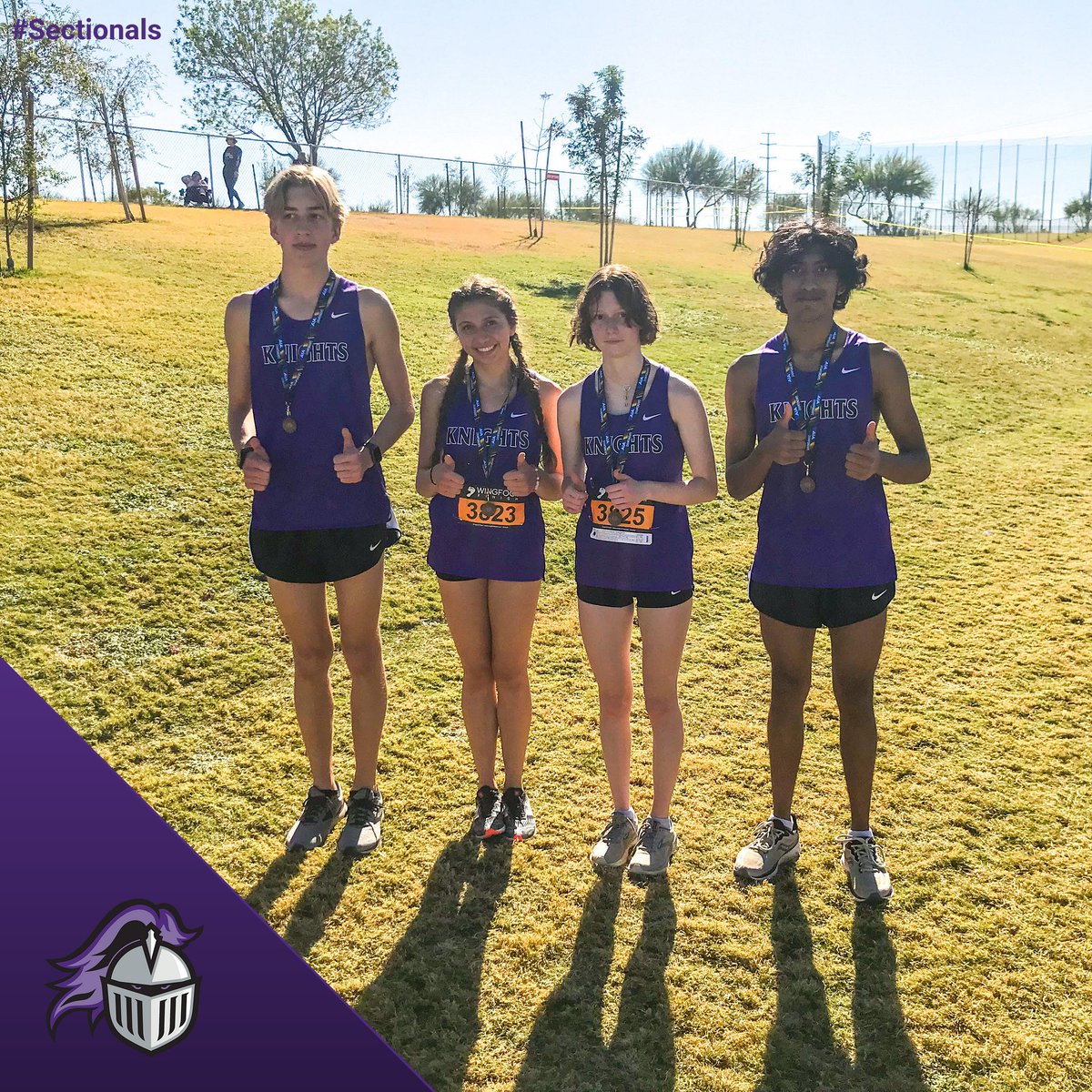 Boys placed 3rd and Girls 2nd <a href="/Sectionals/">sectionals</a>! Collin Ramey (7th), Izzy Brady (5th), Eryca Fawkes (4th), Advik Venkatesh (10th) lead their races and received medals. Both Knights teams will be back at State next weekend! #goknights #acpxc #knightsxc