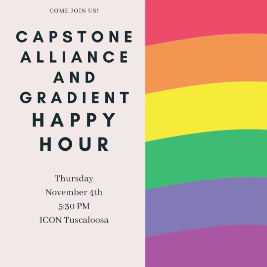 BamaAlliance's tweet photo. Capstone Alliance and @GradientUA are co-hosting a happy hour tomorrow at Icon. Come join us!

Event: https://t.co/WVhtp0X52o https://t.co/TOfO8AOA5D
