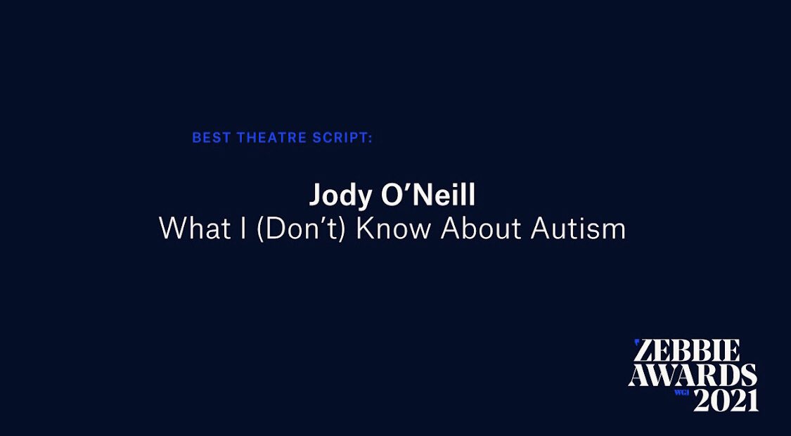 WritersGuildIRL's tweet photo. Congratulations Jody 💙 #zebbies2021 https://t.co/b8RyS4C783
