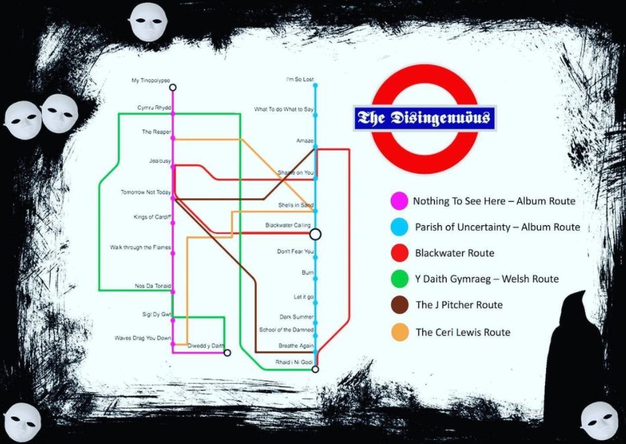 These are some alternative routes to listen to the music of the Disingenuöus. There are stories and links between the tracks on the two which will make be featuring on a new YouTube feature and some Spotify playlists! #roadtohell #crazytrain #goingunderground #metalmusic