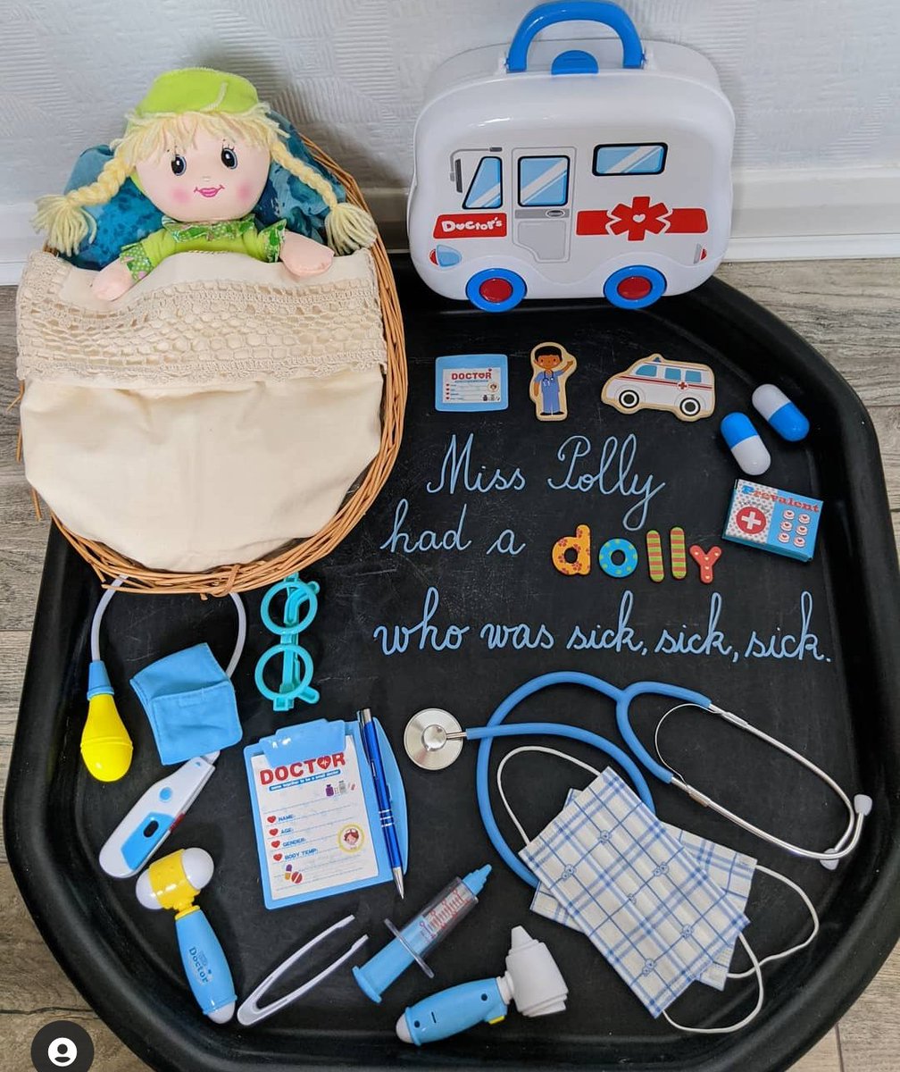 AlexsLearningJ's tweet photo. Over the moon to read that @twinkl loved one of favourite activity trays from last year. I loved setting it up and I remember that our little boy had a great time 'being a doctor' π₯Όπ¨ββοΈπ©ΊπβοΈ. Thank you, #Twinkl, you made my day! π #EYFS #EYFSresources #tufftrayactivities #Alj https://t.co/qux8iaFqHb