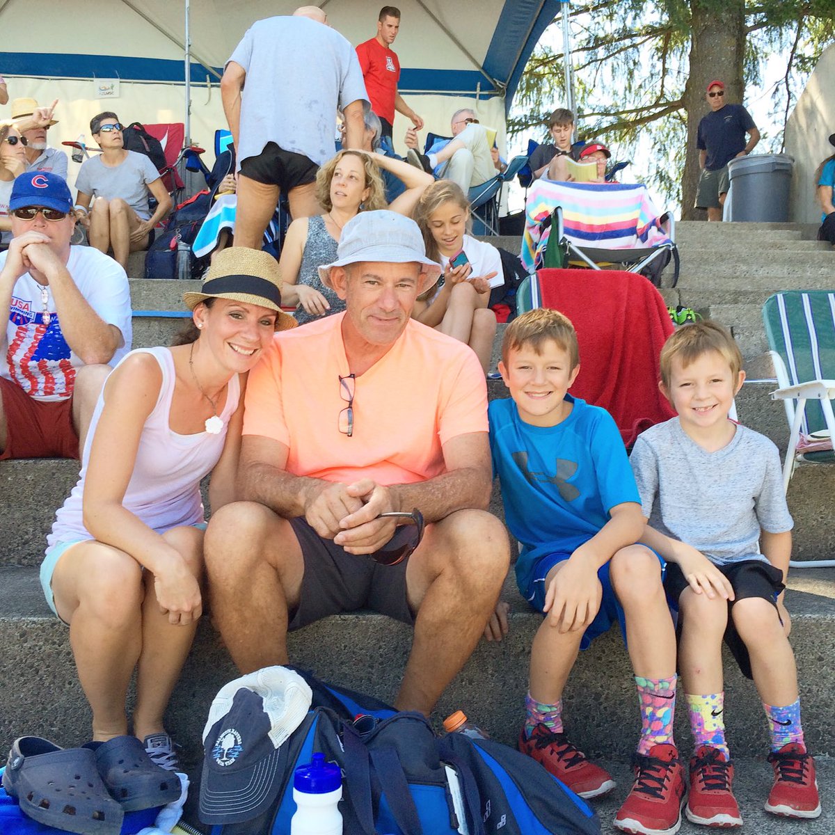 jeanhofmann's tweet photo. My fan club in August 2016 at my first USMS Nationals. Thanks Mt Hood CC and ⁦@MastersSwimming⁩ for the memories. https://t.co/eg5y8amwmc