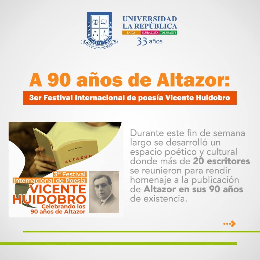 ularepublicacl's tweet photo. Por más fiestas culturales como el 3er Festival Internacional de Poesía. #33añosdehistoria #universidad #educacionsuperior #instachile #poesia #culture #ularepublica https://t.co/lR5aZg1JJo