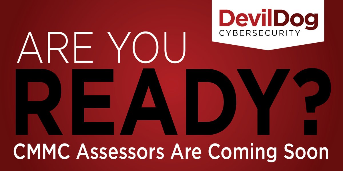 devildogcyber's tweet photo. The CMMC AB is getting ready to aggressively recruit personnel to be CMMC Assessors...Is your company ready to pass the CMMC Assessment? DevilDog can help prepare you for what is ahead in 2022! 
Read more about the CMMC-AB here: https://t.co/yVL8lWBTai https://t.co/WVeawY5aFT