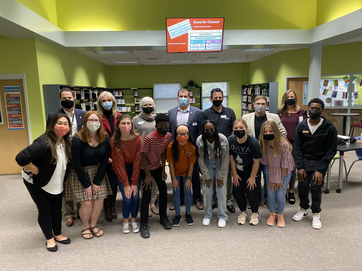 madisonschools's tweet photo. @LeadershipHSV  visited 3 MCS schools today for learning insights &amp; talks with students. Great discussions for these area business leaders. Stops included Midtown Elem, PreK and Liberty Middle. LMS students in its ELC class served coffee/donuts...#mcslearn https://t.co/u3cKhJL5oC