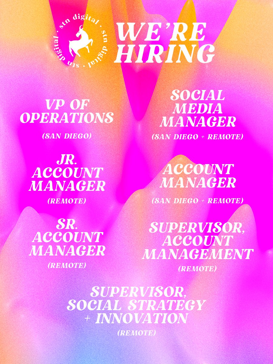 STN Digital is growing and we're looking for more goats to join our herd! We have open roles to fit every level of experience. Join a team of extremely talented individuals and work with some of the biggest brands in the industry 🐐 Apply now stndigital.recruitee.com