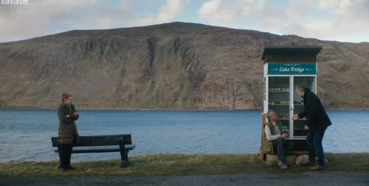 _Lilla_E's tweet photo. #Shetland continues to deliver excellent gripping drama & fab acting! #BennyYoung does #Perez' dad with #dementia so well! Still the star of tonight's ep was clearly the Cake Fridge🤩🍰🍩🥮😍 @djhenshall @AtotheOD @mark_bonnar #StevenRobertson @AnnCleeves @BBCOne @ShetlandLibrary https://t.co/A3eoCpCoOM