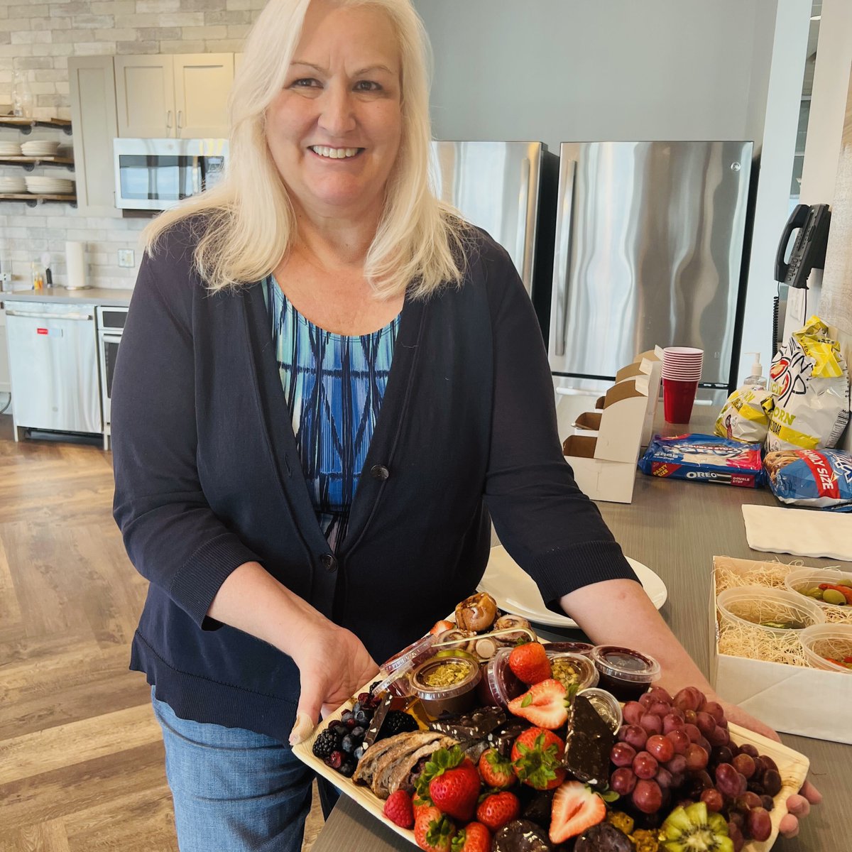 littlefieldinc's tweet photo. We ❤️ iHeart Radio Tulsa. Thank you (and Kellye!) for the seriously incredible charcuterie boards. #LittlefieldAgency https://t.co/ODQU48SMSd