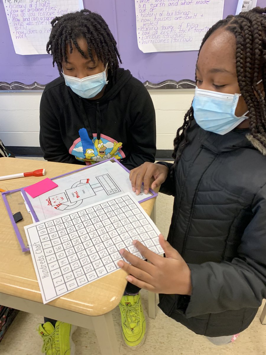 mrs_petrozza's tweet photo. Students have been busy using their hundreds grid to help them create and extend patterns. Today they made input/output robots and then did a Gallery Walk and tried to guess the pattern rule that their classmates used. #patternstoalgebra @DPCDSB_BFA https://t.co/MqMAURD7BG