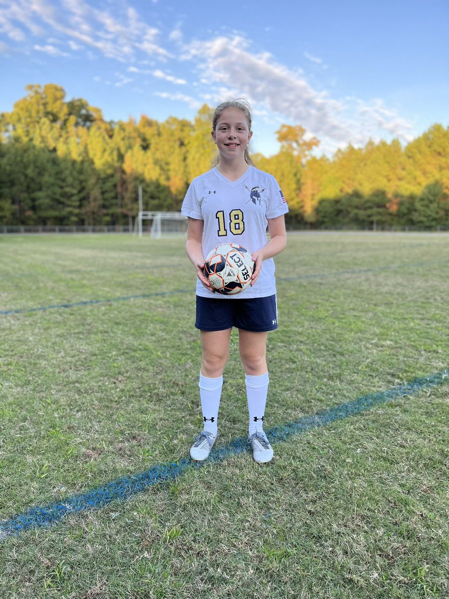 ARMSGirlsSoccer's tweet photo. Congratulations are in order for this girl right here! Darcy has been a rock in our center midfield all year and scored a goal tonight during our 5-3 win against Reedy Creek! She is a leader on and off the field and truly exemplifies what it means to be a warrior! ⚽️⚽️ https://t.co/69cLCbaq8o