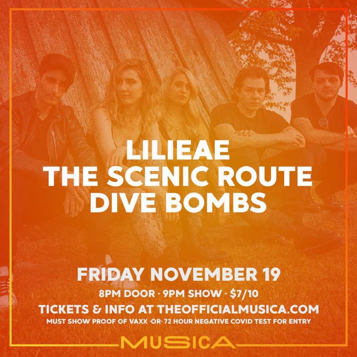 DiveBombsMusic's tweet photo. Catch us November 19th at Musica in Akron with @lilieaeband and @TSRoute! You can get tickets here
https://t.co/C82d8Kcy9B https://t.co/HcRFcwrvU0