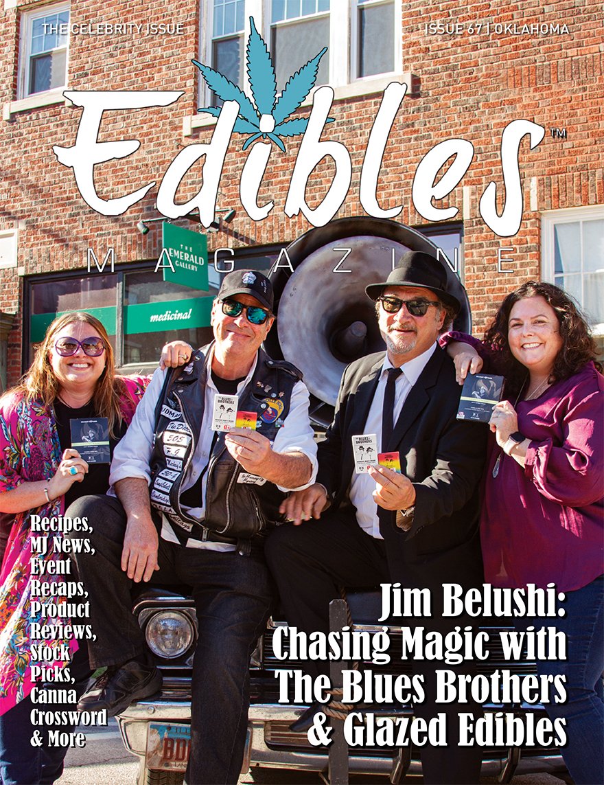 EdiblesList's tweet photo. Read the latest feature in the newest issue of Edibles: "Jim Belushi is Chasing Magic with Glazed Edibles." He's launched a new line of THC infused artisan gourmet chocolates in Oklahoma so The Blues Brothers visited the state. 😎🍫 #cannabis #chasingmagic https://t.co/wZUevCHumD https://t.co/iwB2MARIPJ