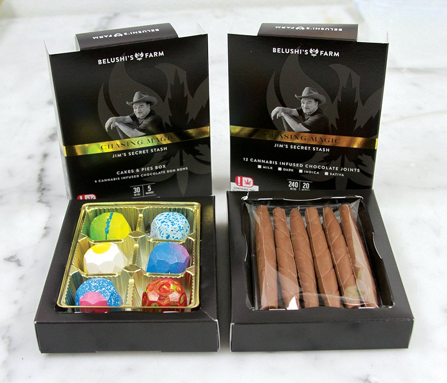 EdiblesList's tweet photo. Read the latest feature in the newest issue of Edibles: "Jim Belushi is Chasing Magic with Glazed Edibles." He's launched a new line of THC infused artisan gourmet chocolates in Oklahoma so The Blues Brothers visited the state. 😎🍫 #cannabis #chasingmagic https://t.co/wZUevCHumD https://t.co/iwB2MARIPJ