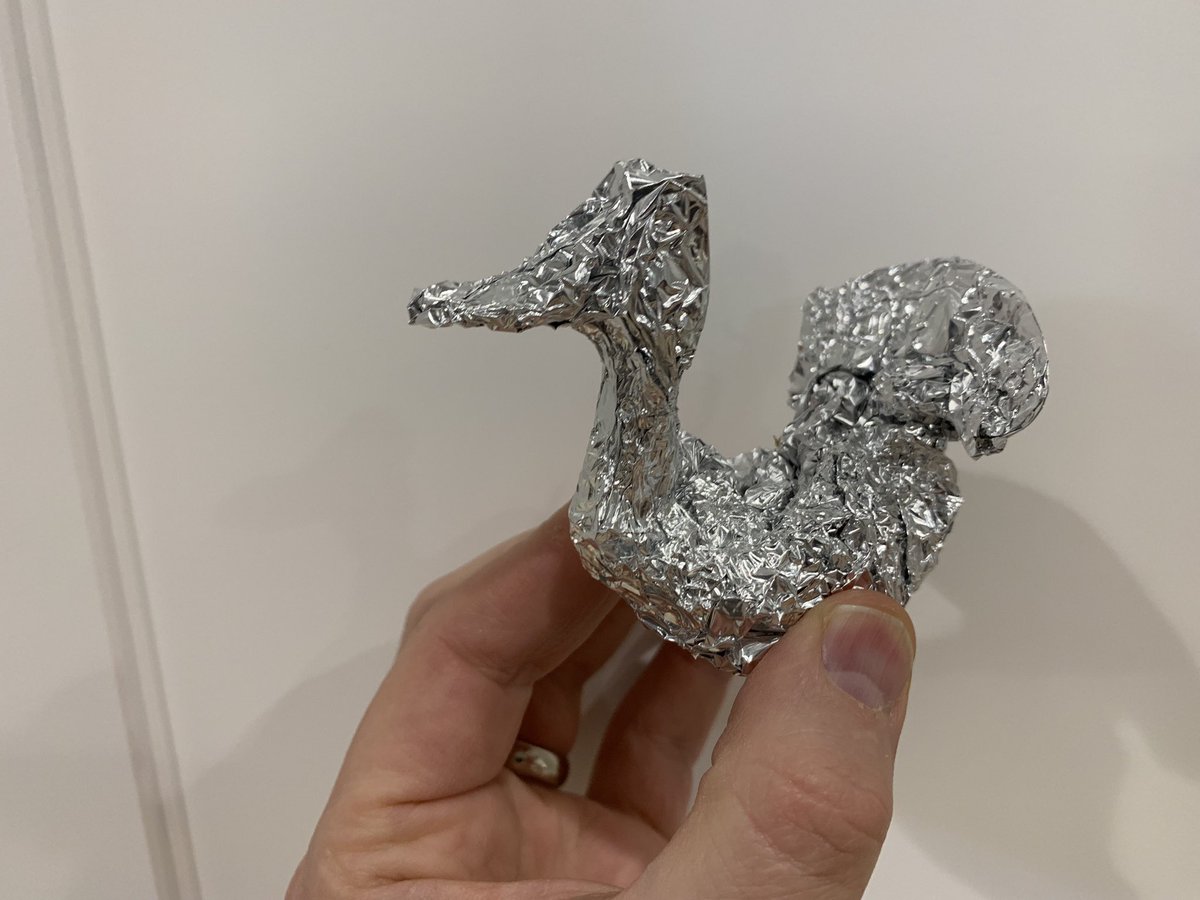 I am a pretty good at making #foilcritters. I specialize in birds but have been known to fold a snake and even a rabbit.

Think you’re better than me? You’re welcome to @ me with a challenge.

#Maker 

#FoilCritterMaster

#BringIt