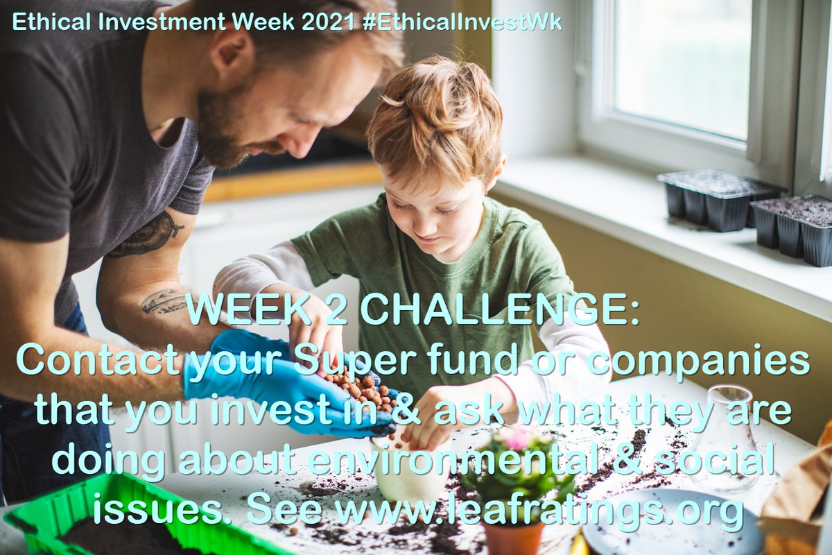 Contact your super fund or companies that you invest in and ask them what they are doing about environmental and social issues. See: Green Leaf Rating at ethicaladviserscoop.org/ethicalfundrat….