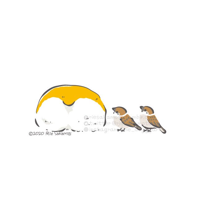 「推しのコーギーと野鳥たちのかわいいおしり
#いい推しの日 #いいおしりの日 」|サカモトリエ/イラストレーターのイラスト