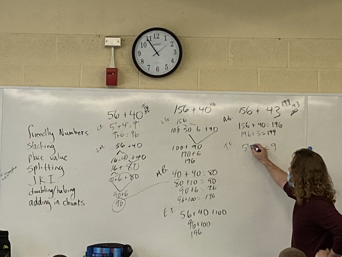 elliott_tee's tweet image. Minds on with mental math solutions and strategy sharing in Mr. Pollock’s class💡#mathfundamentals @MadocTwp @HPEschools