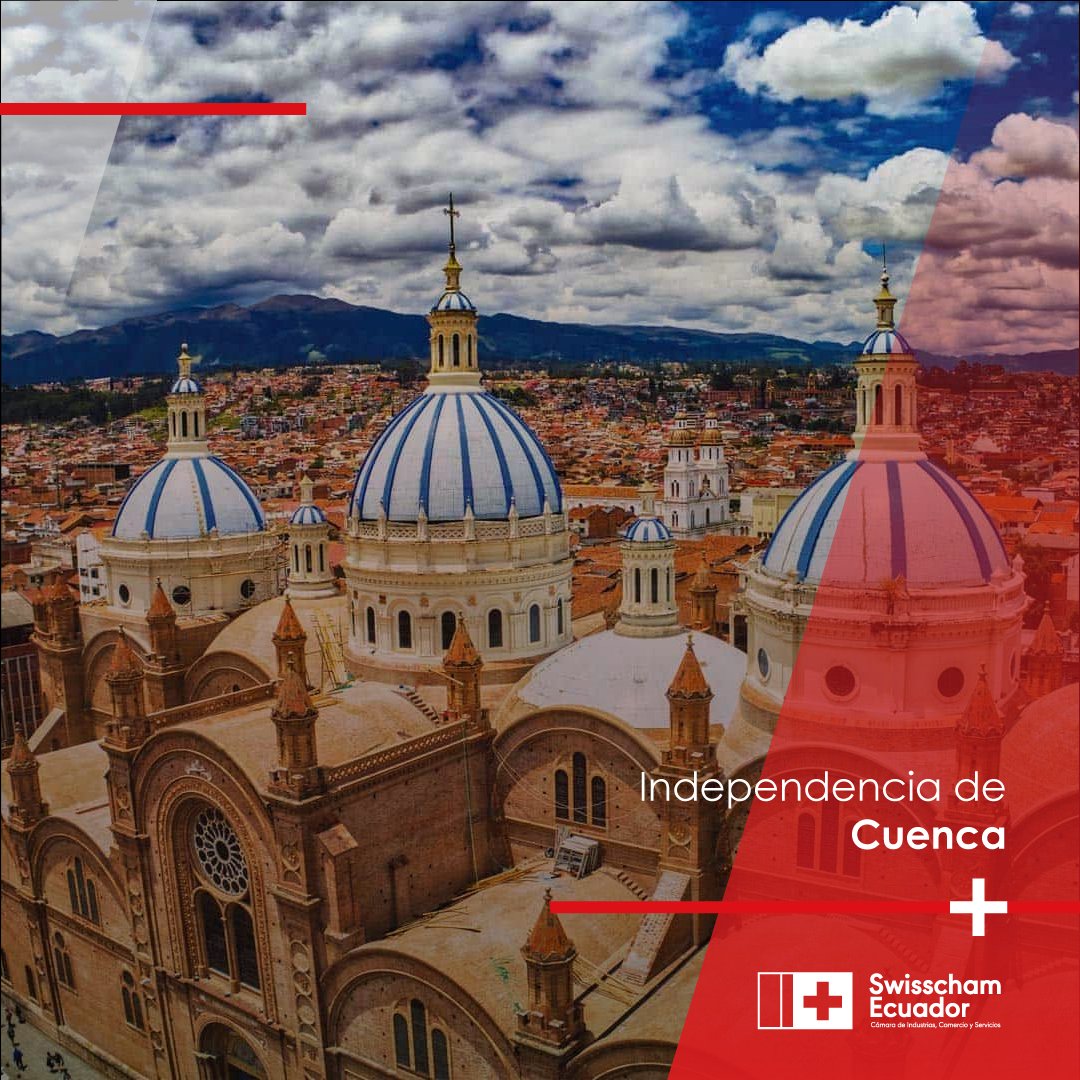 swisschamec's tweet photo. 🇪🇨 Hoy se celebra 201 años desde que se proclamó la independencia de #Cuenca. Desde la Swisscham Ecuador saludamos a la Atenas del Ecuador en sus fiestas. 🎆🎊
 #MásEcuadorEnElMundo #SwisschamEcuador #SomosParteDelCambio #FortalecemosRelacionesBilaterales https://t.co/zUKivwS32m