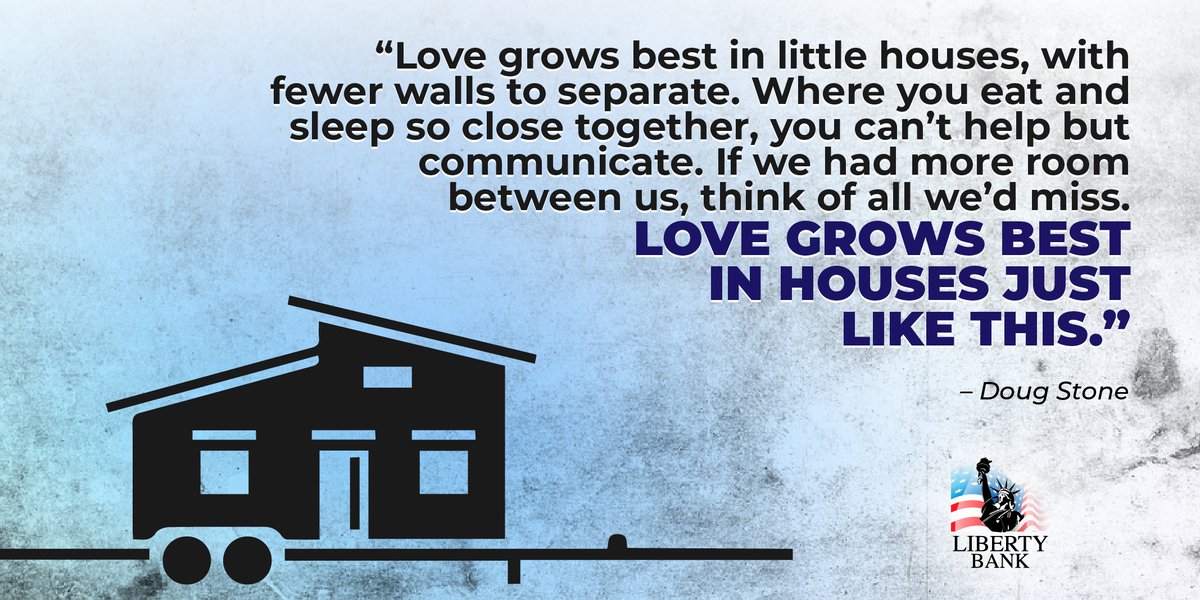 LibertyBankInc's tweet photo. Tiny homes full of love make big hearts happier. That's the beauty of simplicity. 
 
#TinyHouse #TinyHomes #AffordableHousing https://t.co/REoLkMoULa