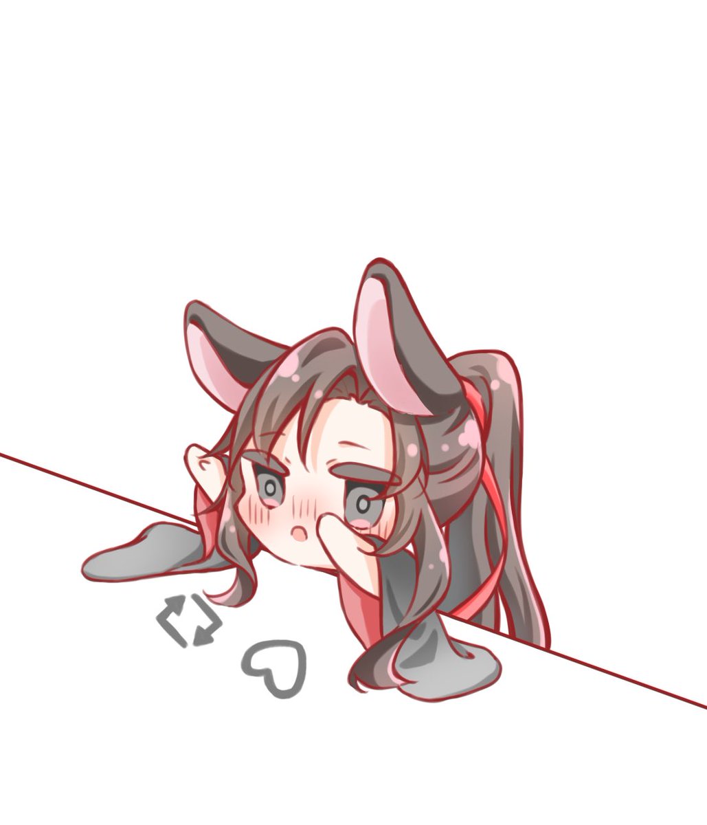 animal ears heart closed eyes male focus blush solo 1boy  illustration images