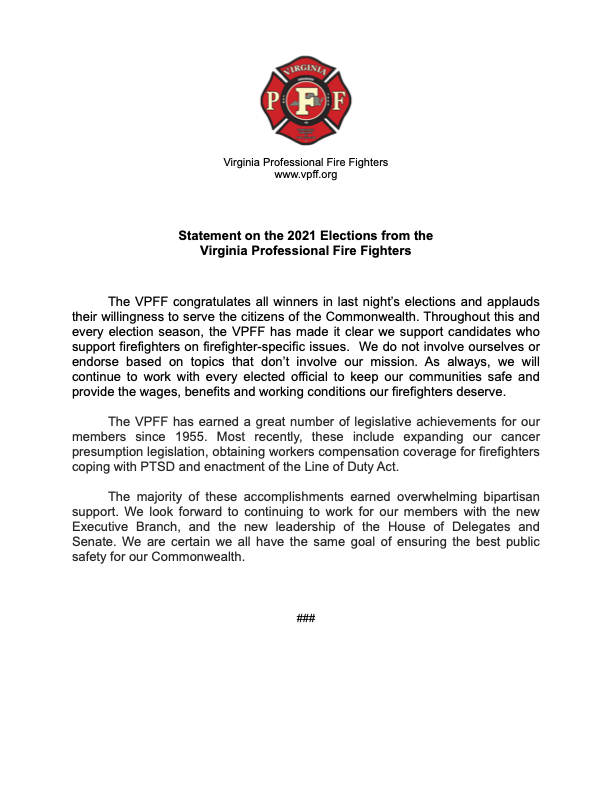 Virginia Professional Fire Fighters tweet media