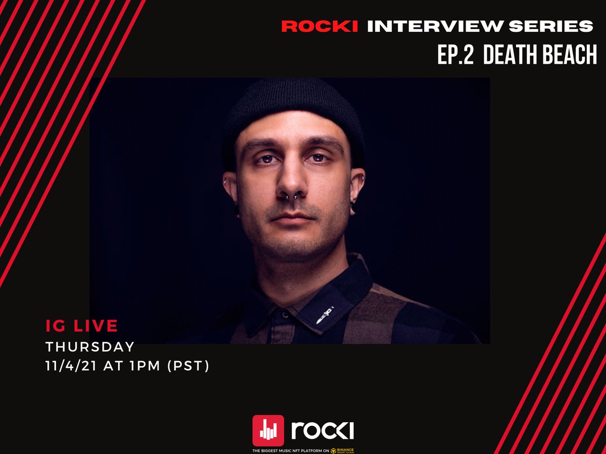 RockiApp's tweet photo. Tmrw live at 1pm
https://t.co/irNWktRW27
ROCKI Interview Series
Ep. 2 - Death Beach
Mixing engineer, producer & #musicnft savant @deathbeach _ will be joining #rockiapp this Thursday for a special interview with @bjornniclas & marketing coordinator @VanessaVillalo4 https://t.co/4n7QYkCMTY