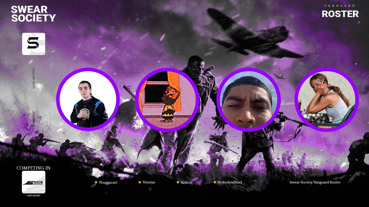 It is finally time!!! We are excited announce our roster for the 2022 Call Of Duty season.

Please Welcome
<a href="/ThuggaCarl/">THUGGACARL⁶𓅓</a> 
@AriRoq_ 
@Vetotye 
<a href="/n0b0dyisdead/">j</a> 

#SwearUponUs