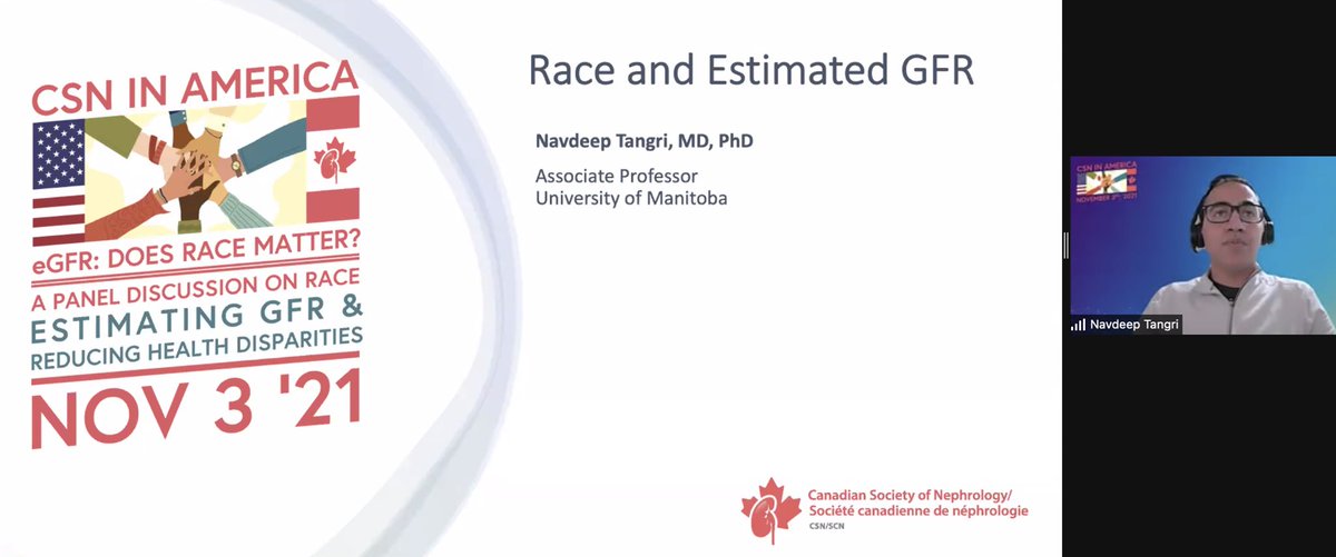 catochita's tweet photo. “A panel discussion on #Race estimating #GlomerularFiltrationRate #GFR &amp; reducing #HealthDisparities” #DrNavdeepTangri presenting 
Happening now! 👇🏽
Excitant to see #EDI discussions for #HealthEquity 😍👏🏽
@CSNSCN @ASNKidney @ASNKidney360 https://t.co/08tilQlyXt