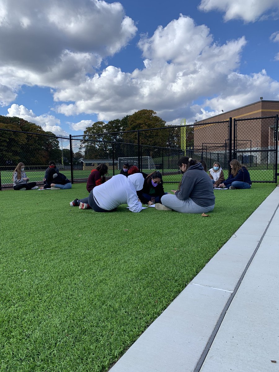 Creating molecular models is always great on beautiful turf on a beautiful autumn day.