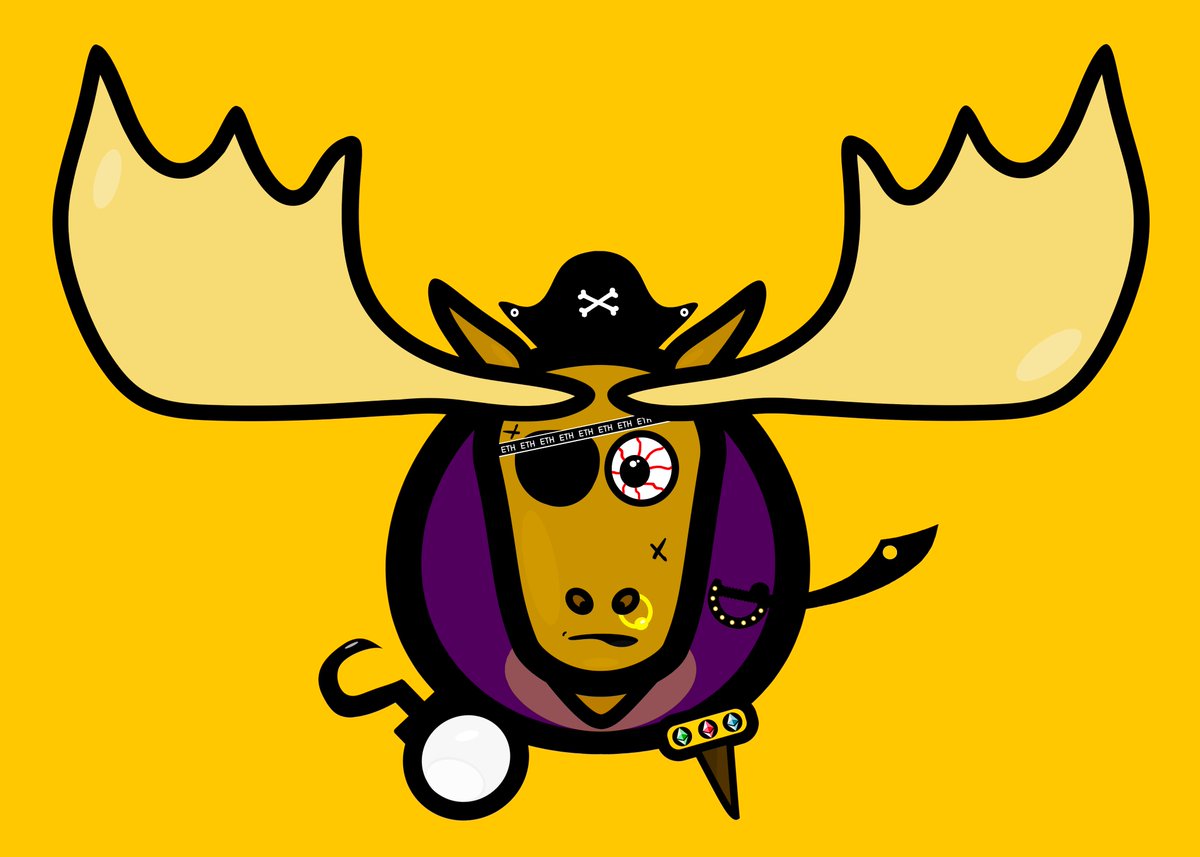Ethpiratemoose's tweet photo. ETH Pirate Moose 01GLD 🦌🟡
Minting 3 copies only RARE
*Original copy Preview* 1 of 3 

#NFTs #ETH #Ethereum #cryptocurrencies 
#Rare https://t.co/QgLnstBetx