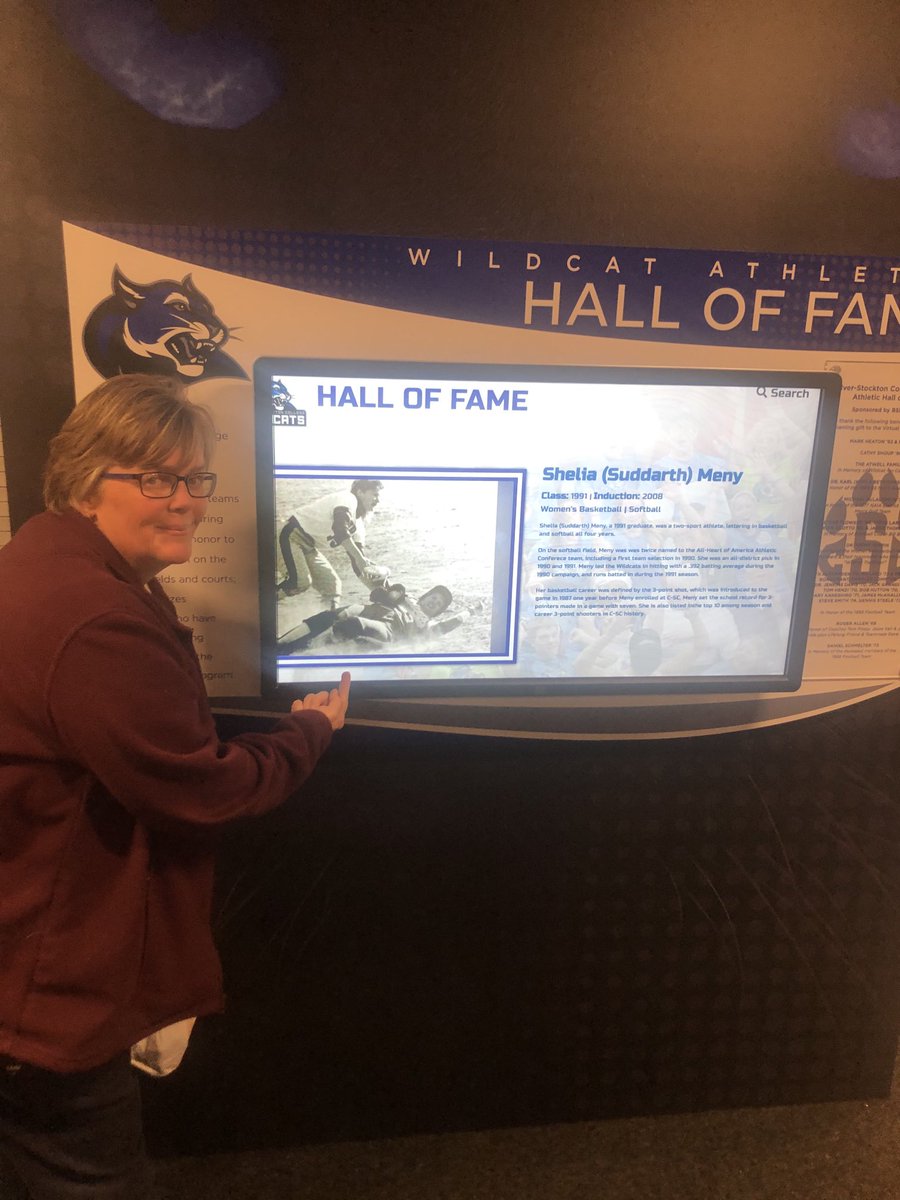 Sheila Meny in the Hall of Fame at CSC. 4 varsity letters in basketball and 4 varsity letters in softball. ⁦<a href="/mamameny/">Sheila Meny</a>⁩