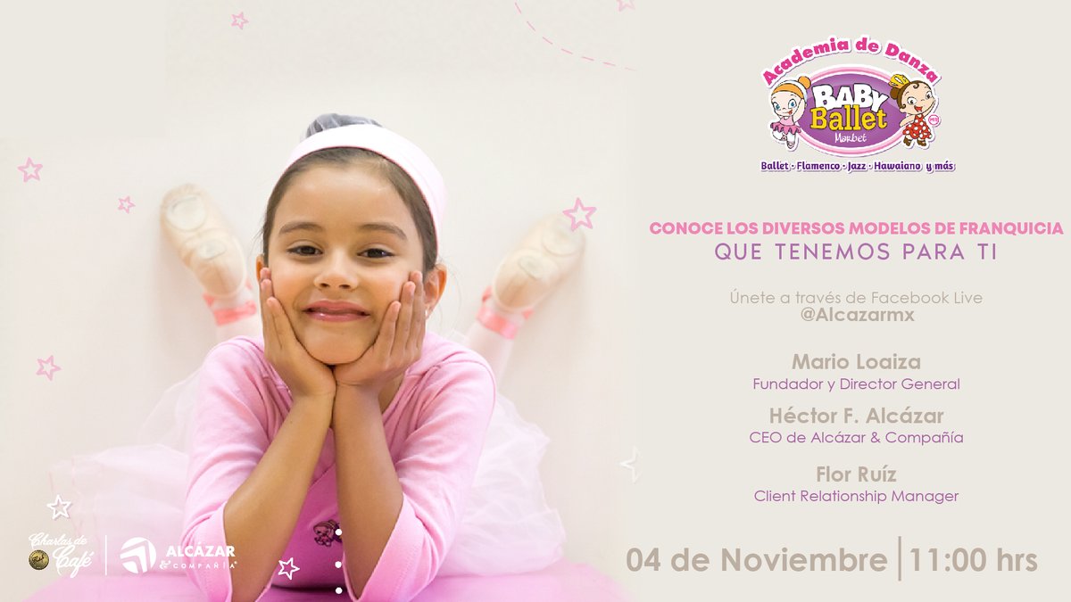 Alcazarmx's tweet photo. Este jueves tenemos como invitado a Mario Loaiza, Fundador y Director General de Academia de danza Baby Ballet junto a @HectorAlcazarc y @flor_almazan a través de Facebook Live a las 11:00 AM.
@calufecafe @babyballetmx #calufe #Twitter #Facebook #FacebookLive https://t.co/KFCAzf9tNG