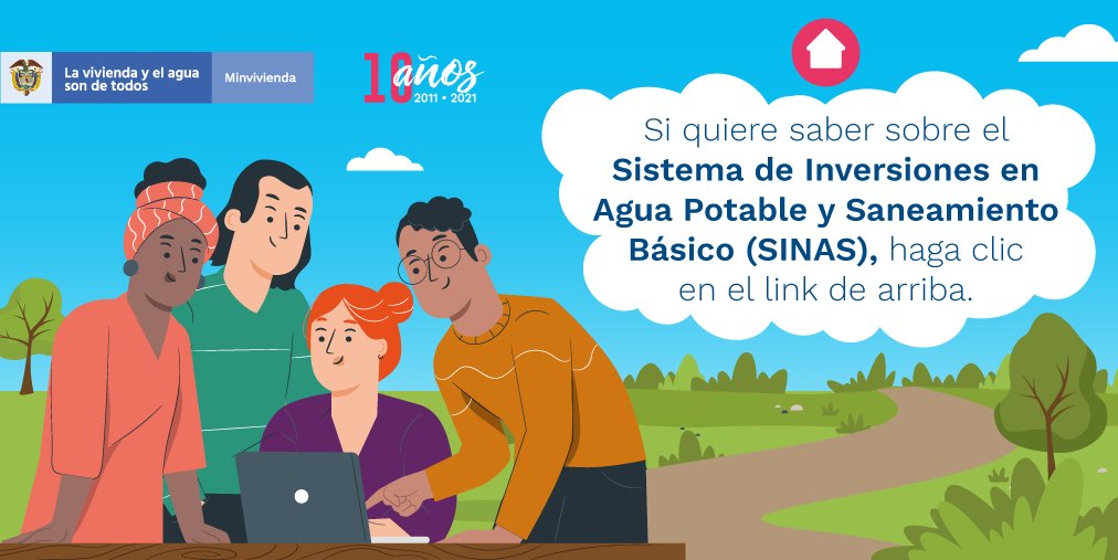 JoseAcero's tweet photo. El #SINAS es un sistema de información sobre agua y saneamiento básico de las zonas rurales y urbanas del país, que permite la planeación, priorización, seguimiento y monitoreo de inversiones. Conoce más detalles aquí https://t.co/q9wPld64Fy  
@Minvivienda
 
@JoMalagon https://t.co/IMTYpDrB1l